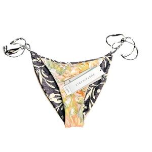 MONTE & LOU luxury sustainable reversible FANTASY side tie bikini bottom Sz 6